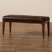 Baxton Studio Walsh Mid-Century Modern Dark Brown Leather-Effect Polyester Fabric Upholstered and Walnut Brown Finished Wood Dining Bench - BSOWM5030-Dark Brown/Walnut