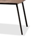Baxton Studio Calder Mid-Century Modern Walnut Brown Finished Wood and Black Metal Dining Table - BSOD01178ST-Dining Table