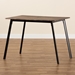 Baxton Studio Calder Mid-Century Modern Walnut Brown Finished Wood and Black Metal Dining Table - BSOD01178ST-Dining Table