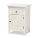 Baxton Studio Lambert Classic and Traditional White Finished Wood 1-Drawer End Table