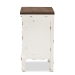 Baxton Studio Levron Classic and Traditional Walnut Brown and Antique White Finished Wood 3-Drawer End Table - BSOJY20B090-Antique White-ET