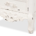 Baxton Studio Levron Classic and Traditional Walnut Brown and Antique White Finished Wood 3-Drawer End Table - BSOJY20B090-Antique White-ET
