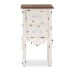 Baxton Studio Levron Classic and Traditional Two-Tone Walnut Brown and Antique White Finished Wood 2-Drawer End Table - BSOJY20B091-Antique White-ET
