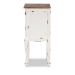 Baxton Studio Levron Classic and Traditional Two-Tone Walnut Brown and Antique White Finished Wood 2-Drawer End Table - BSOJY20B091-Antique White-ET