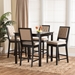Baxton Studio Gideon Modern and Contemporary Sand Fabric Upholstered and Dark Brown Finished Wood 5-Piece Pub Set - BSORH2083P-Sand/Dark Brown-5PC Pub Set