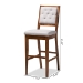 Baxton Studio Gideon Modern and Contemporary Grey Fabric Upholstered and Walnut Brown Finished Wood 2-Piece Bar Stool Set - BSORH2083BP-Grey/Walnut-BS