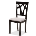 Baxton Studio Derya Modern Transitional Grey Fabric Upholstered and Dark Brown Finished Wood 5-Piece Dining Set - BSODerya-Grey/Dark Brown-5PC Dining Set