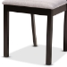 Baxton Studio Derya Modern Transitional Grey Fabric Upholstered and Dark Brown Finished Wood 5-Piece Dining Set - BSODerya-Grey/Dark Brown-5PC Dining Set