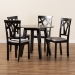 Baxton Studio Derya Modern Transitional Grey Fabric Upholstered and Dark Brown Finished Wood 5-Piece Dining Set - BSODerya-Grey/Dark Brown-5PC Dining Set