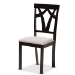 Baxton Studio Telma Modern and Contemporary Grey Fabric Upholstered and Dark Brown Finished Wood 5-Piece Dining Set - BSOTelma-Grey/Dark Brown-5PC Dining Set