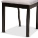 Baxton Studio Telma Modern and Contemporary Grey Fabric Upholstered and Dark Brown Finished Wood 5-Piece Dining Set - BSOTelma-Grey/Dark Brown-5PC Dining Set