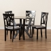 Baxton Studio Branca Modern and Contemporary Grey Fabric Upholstered and Dark Brown Finished Wood 5-Piece Dining Set - BSOBranca-Grey/Dark Brown-5PC Dining Set