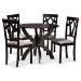 Baxton Studio Rasa Modern and Contemporary Grey Fabric Upholstered and Dark Brown Finished Wood 5-Piece Dining Set