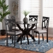 Baxton Studio Rasa Modern and Contemporary Grey Fabric Upholstered and Dark Brown Finished Wood 5-Piece Dining Set - BSORasa-Grey/Dark Brown-5PC Dining Set