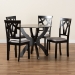 Baxton Studio Rasa Modern and Contemporary Grey Fabric Upholstered and Dark Brown Finished Wood 5-Piece Dining Set - BSORasa-Grey/Dark Brown-5PC Dining Set