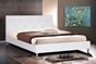 Baxton Studio Barbara White Modern Bed with Crystal Button Tufting - Queen Size