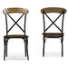 Baxton Studio Broxburn Light Brown Wood & Metal Dining Chair (Set of 2) - BSOCDC222-DS2