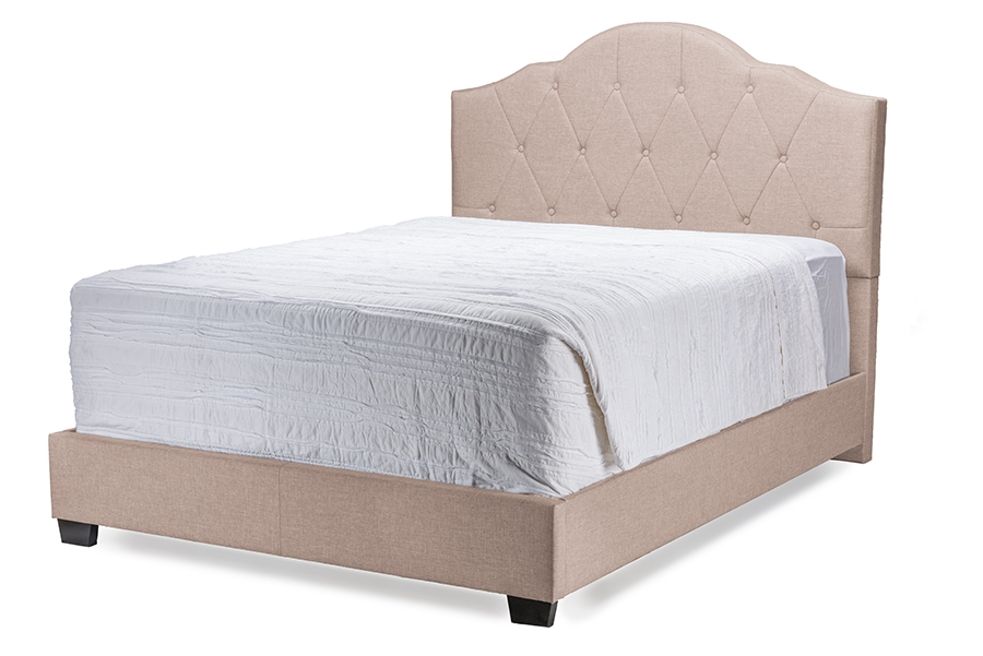 Baxton Studio Juliet Contemporary Espresso Arch Tufted Fabric Upholstered Bed - King Brown