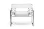 Baxton Studio Wassily Cream Leather Mid-Century Modern Accent Chair - BSOALC-3001 White
