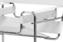 Baxton Studio Wassily Cream Leather Mid-Century Modern Accent Chair - BSOALC-3001 White