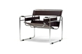 Baxton Studio Wassily Chair- Brown Leather and Chromed Steel