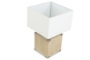 Baxton Studio Kostka Wood and Fabric Lamp - BSODEK42MG GN