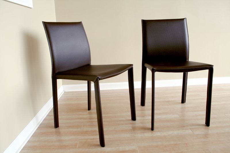 Baxton Studio Brown Burridge Leather Dining Chair (Set of 2)