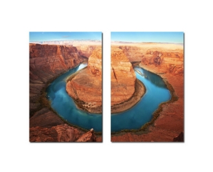 Baxton Studio Wraparound Waterway 1 Mounted Photography Print Diptych