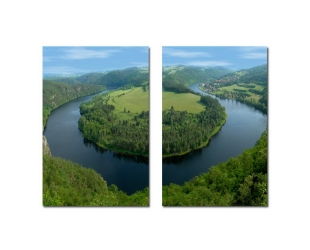 Baxton Studio Wraparound Waterway 2 Mounted Photography Print Diptych