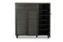 Baxton Studio Pocillo Wood Shoe Storage Cabinet - BSOFP-05LV-Espresso