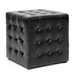 Baxton Studio Siskal Black Modern Cube Ottoman (Set of 2) - BSOBH-5589-BLACK-OTTO