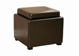 Baxton Studio Leather ottoman/TV tray with reversible flip lid