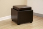 Baxton Studio Leather ottoman/TV tray with reversible flip lid - BSOD-219-DU001