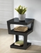 Baxton Studio Clara Black Modern End Table with 3-Tiered Glass Shelves - BSORT286-OCC (CT-089B-Black)