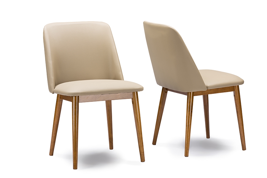 Beige Leather Dining Chairs Flash S, Cream Leather Kitchen Chairs