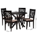 Baxton Studio Karel Modern Beige Fabric and Espresso Brown Finished Wood 5-Piece Dining Set - BSOKarel-Sand/Dark Brown-5PC Dining Set