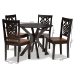 Baxton Studio Liese Modern and Contemporary Transitional Two-Tone Dark Brown and Walnut Brown Finished Wood 5-Piece Dining Set - BSOLiese-Dark Brown/Walnut-5PC Dining Set