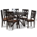 Baxton Studio Liese Modern and Contemporary Transitional Two-Tone Dark Brown and Walnut Brown Finished Wood 7-Piece Dining Set - BSOLiese-Dark Brown/Walnut-7PC Dining Set