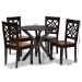 Baxton Studio Miela Modern and Contemporary Two-Tone Dark Brown and Walnut Brown Finished Wood 5-Piece Dining Set - BSOMiela-Dark Brown/Walnut-5PC Dining Set