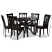 Baxton Studio Zora Modern and Contemporary Dark Brown Finished Wood 7-Piece Dining Set - BSOZora-Dark Brown-7PC Dining Set