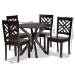 Baxton Studio Ela Modern and Contemporary Dark Brown Finished Wood 5-Piece Dining Set - BSOEla-Dark Brown-5PC Dining Set