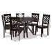 Baxton Studio Ela Modern and Contemporary Dark Brown Finished Wood 7-Piece Dining Set - BSOEla-Dark Brown-7PC Dining Set