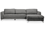 Baxton Studio Agnew Contemporary Grey Microfiber Right Facing Sectional Sofa