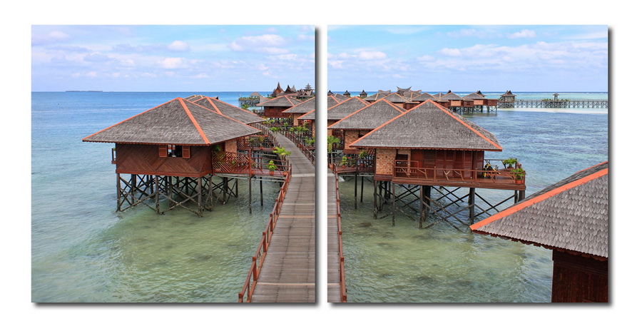 Baxton Studio Idyllic Resort Mounted Photography Print Diptych