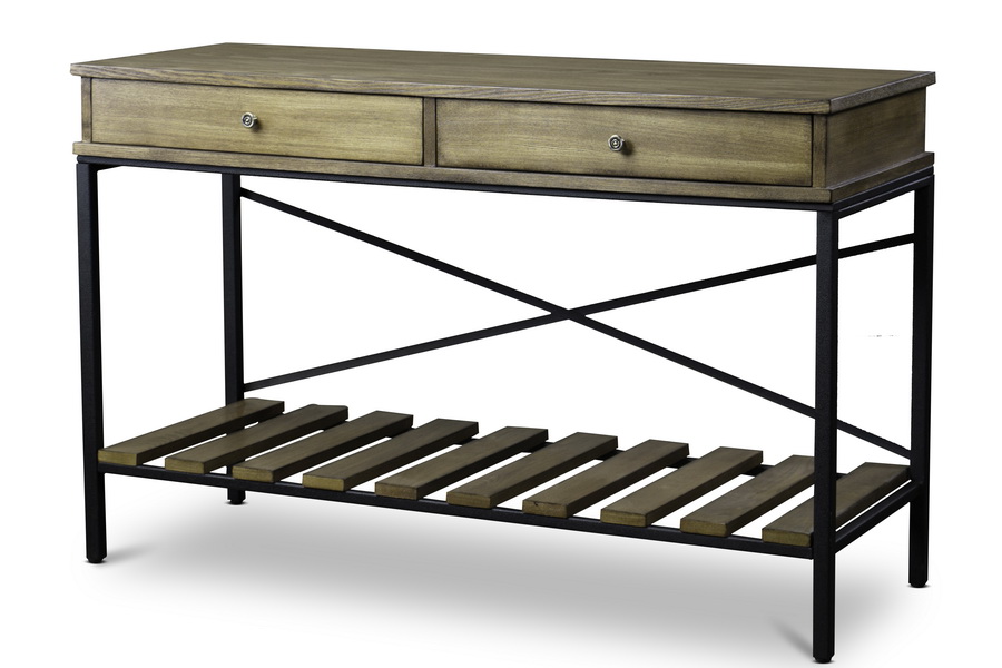 Metal Console Table Criss Cross, Iron And Wood Console Table
