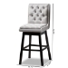 Baxton Studio Gregory Modern Transitional Light Grey Velvet Fabric Upholstered and Dark Brown Finished Wood 2-Piece Swivel Bar Stool Set - BSOBBT5372-Light Grey Velvet/Wenge-BS