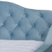 Baxton Studio Freda Transitional and Contemporary Light Blue Velvet Fabric Upholstered and Button Tufted Queen Size Daybed with Trundle - BSOFreda-Light Blue Velvet-Daybed-Q/T
