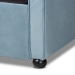 Baxton Studio Freda Transitional and Contemporary Light Blue Velvet Fabric Upholstered and Button Tufted Queen Size Daybed with Trundle - BSOFreda-Light Blue Velvet-Daybed-Q/T