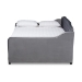 Baxton Studio Freda Transitional and Contemporary Grey Velvet Fabric Upholstered and Button Tufted Full Size Daybed with Trundle - BSOFreda-Grey Velvet-Daybed-F/T