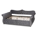 Baxton Studio Abbie Traditional and Transitional Grey Velvet Fabric Upholstered and Crystal Tufted Queen Size Daybed - BSOAbbie-Grey Velvet-Daybed-Queen